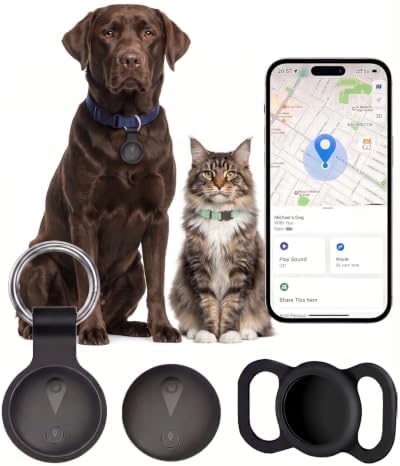 GPS Tracker for Dogs, Smart Dog Tracker with Real-Time Location, for Android and iPhone No Monthly Fee & No SIM Card- Pet Location Tracker with Holder, IP68 Waterproof, Indoor & Outdoor Pet Safety Use