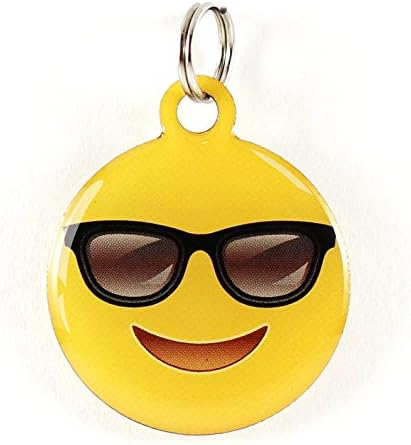 Dynotag® Web Enabled Super Pet ID Smart Tag with DynoIQ™ & Lifetime Recovery Service. Play Series: Round (Cool Shades)