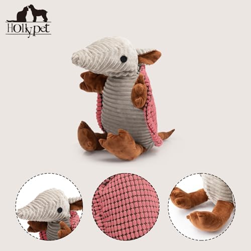 Hollypet Armadillo Squeaky Dog Toys for Medium Large Dogs, 14"