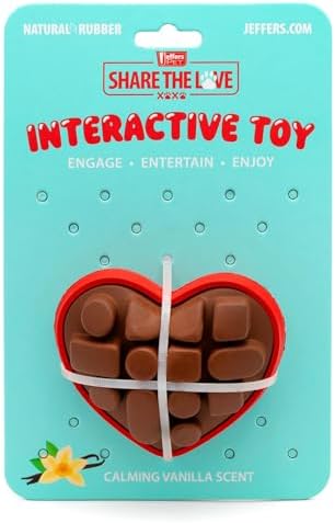 Jeffers Pet Natural Rubber Dog Chew Toy – Chocolate Heart Shape, Medium – Vanilla Scent, Durable, Non-Toxic, Dishwasher Safe, Interactive Fetch & Tug Toy - Perfect for Play, Training at Home