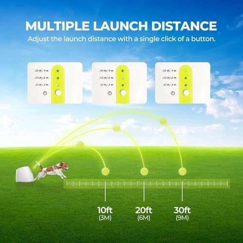 AFP Automatic Ball Launcher Dog Ball Thrower Machine Interactive Hyper Fetching Toy for Large Dogs, 3 Tennis Balls Included, Max Version