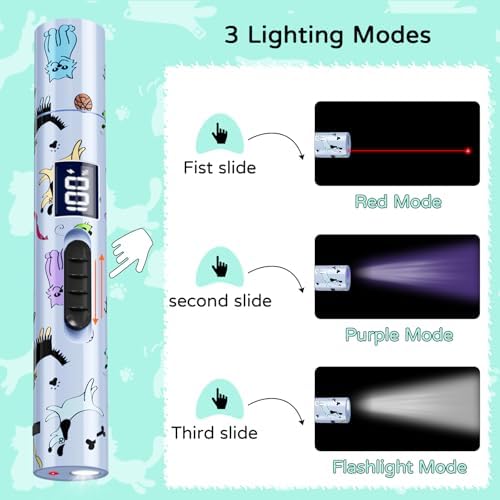TBTeek Cat Toy, Rechargeable, Battery Screen, Cute Fun Creative Body | 7 Adjustable Patterns for Fun Chase Play Exercise Interactive Kitten Pet Dog Chase Toy