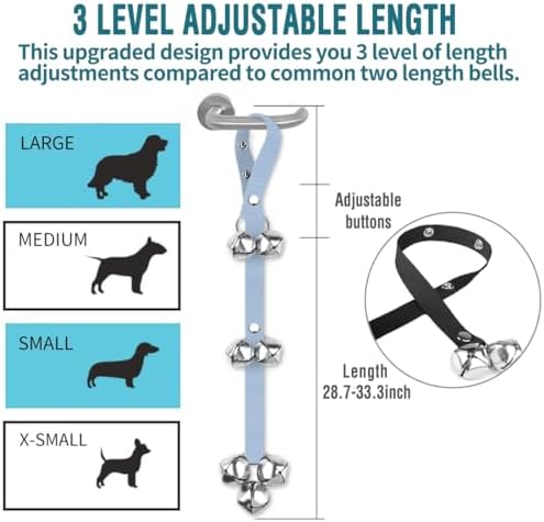 BLUETREE Dog Doorbells Premium Quality Training Potty Great Dog Bells Adjustable Door Bell Dog Bells for Potty Training Your Puppy The Easy Way - 7 Extra Large Loud 1.4 DoorBells