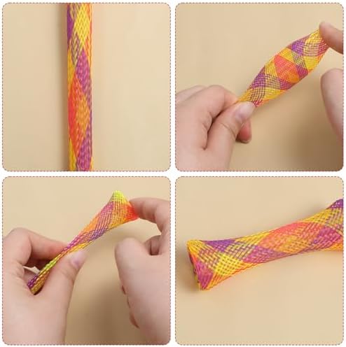 Cat Tube Toy, 10 PCS Plastic Cats Spring Coil Toys Nylon Mesh Telescopic Cat Tube Spring Toy Interactive Colorful Fun Tubes for Indoor Cats to Chase, Bite, and Scratching (5.3 Inches)