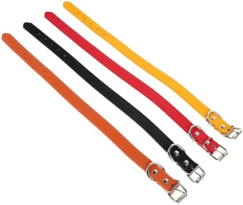 FOMIYES 4pcs Adjustable Puppy Collar for Small Dogs and Cats, Pu Leather Material with Metal Buckle, Breathable Design for Walking and Training Sessions, Enhanced Safety and Comfortable