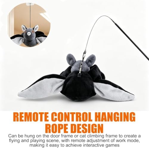 Flying Bat Toy for Dogs & Cats, Flapping Wings Cute Bat, USB Rechargeable