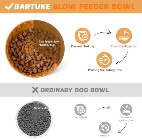 Dog Lick Bowl, Silicone Slow Feeder Dog Bowl with Strong Suction, Orange