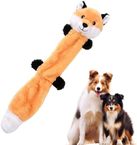 Durable Squeaky Dog Toys for Aggressive Chewers, Indestructible Stuffed Dog Toy for Small Medium Large Dogs, Interactive Chew Teething Puppy Toy for Indoor Outdoor Play (Light Yellow-Brown)