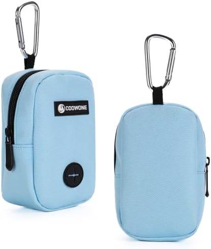 Dog Treat Pouch for Training, Portable Dog Walking Bag Built in Poop Dispenser, Pocket Sized Pet Pouches, Doggie Puppy Snack Rewards Bag, Treat Carrier Holder with Clip (Blue)