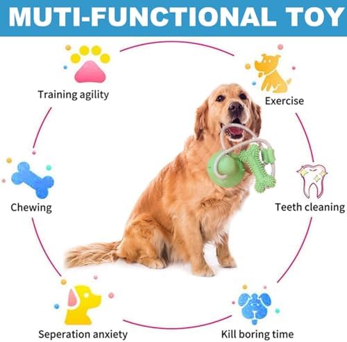 Dog Chew Suction Cup Tug of War Toy, Interactive Dog Toy, Puppy Teething Toys, Chew Toy (Blue Upgrade)