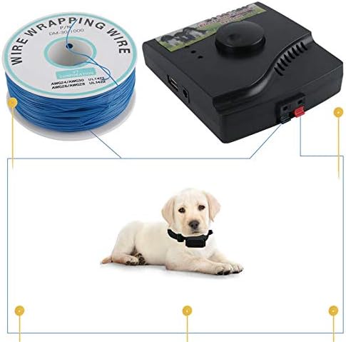 In-Ground Electric Dog Fence, Pet Containment System Waterproof Training Collar Receivers with 300m Underground Boundary Wire, Shock Tone Correction for Small Medium Large Dogs,for1dog