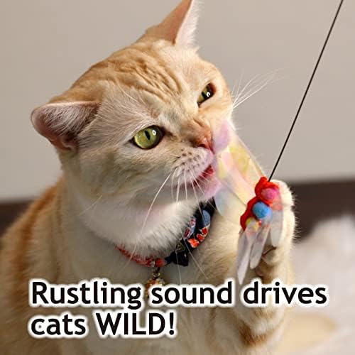 猫壱 NECOICHI Crinkly Critters Dancing Dragonfly Trio Wire Cat Wand No.1 Selling Cat Toy in Japan (Pack of 3)