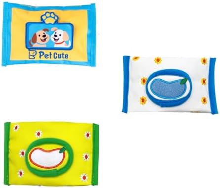 Dog Tissue Box Toy, Interactive Pet Balloon Snuffle Dog Toy in A Tissue Box with Holes, Pet Wipes Toys, Wet Wipe Dogs Snuffle Toys, Oxford Cloth Interactive Puzzle Game for Outdoor Home