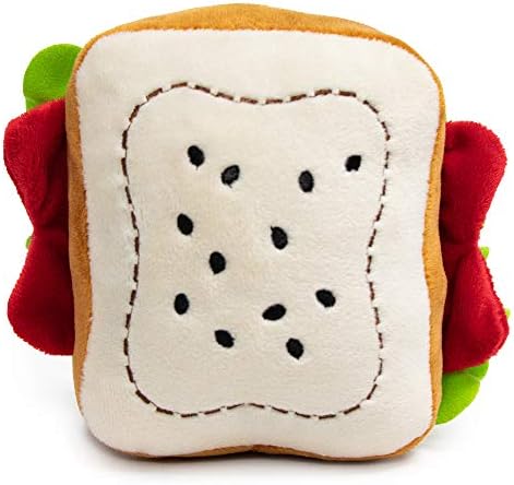 Buckle-Down Dog Toy, Plush Squeaker Scooby Doo Sandwich, Multi Color, 6" x 6", DTPT-SDBE
