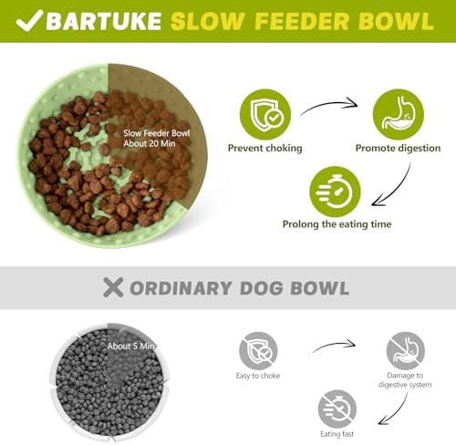 Dog Lick Bowl, Silicone Slow Feeder Dog Bowl with Strong Suction, Green