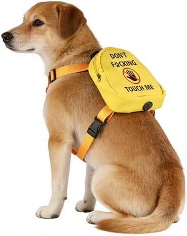 Funny Dog Slogan Travel Bag Don't F Touch Me Dog Backpack Dog Walking Puppy Snack Storage (Touch ME)
