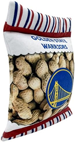 Pets First NBA Golden State Warriors Crinkle FINE Plush Dog & CAT Squeak Toy - Cutest Stadium Peanuts Snack Plush Toy for Dogs & Cats with Inner Squeaker & Beautiful Basketball Team Name/Logo