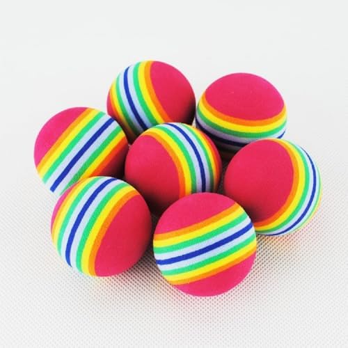 Bepets 12PCS Foam Balls for Cats, Colorful Rainbow Cat Toy Sponge Balls Soft Pet Toy