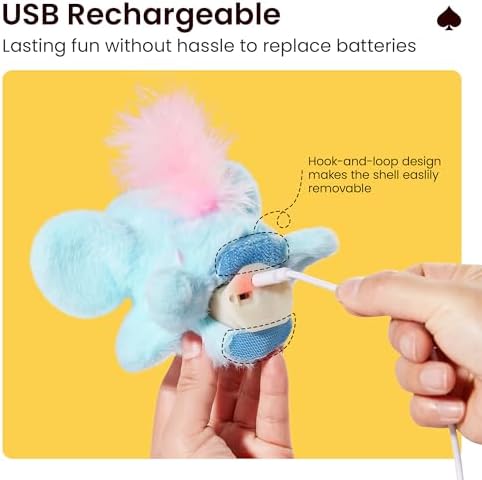 Potaroma Cat Toys Flapping Elephant, Touch Activated Interactive Kicker