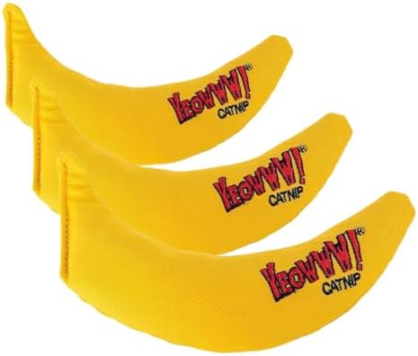 Yeowww! Catnip Chi-CAT-a Banana Toy for Cats - 7 Inches - Durable Cotton Twill - Made in the USA - Stuffed with Organically Grown Catnip (Pack of 3)