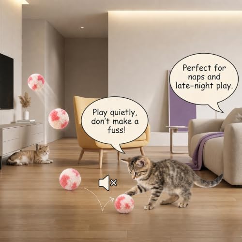 30Pcs Cat Pom Poms, 1.2inch Small Cat Pom Balls
