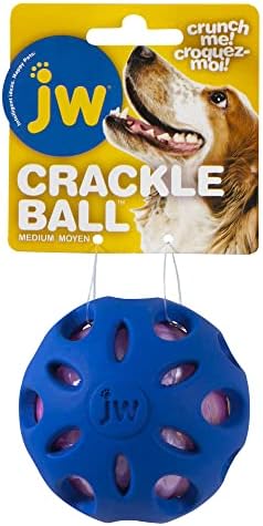 Petmate Crackle Heads Crackle Ball Crunchy Noise Chew Fetch Toy for Dogs Assorted Colors,Medium 3' Diameter,(Pack of 2)