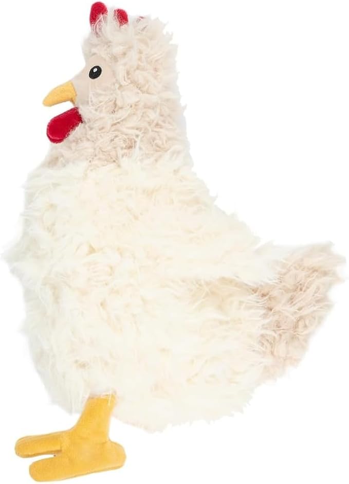 Best Pet Supplies Interactive Squeaky Dog Toy - Crinkle Chicken, Beige | Stuffing Free Body, Soft, Squeaks & Crinkles, No Mess, Perfect for Moderate Chewers, Toss and Fetch Play