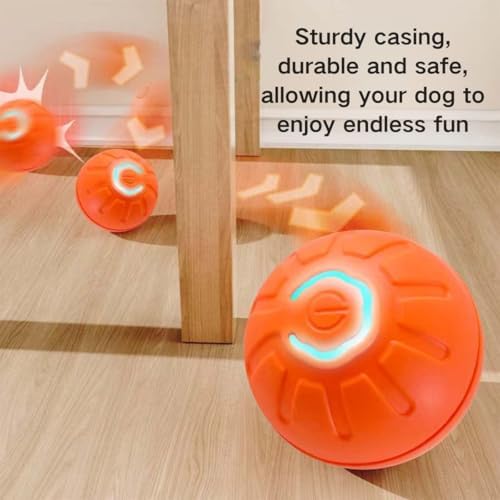 MILEDY 2PCS Shaky Ball for Dogs, Shaky Ball Toy for Dogs, Vibrating Dog Ball, Vibrating Ball for Dogs, Shaky Ball Moving Dog Toy, Automatic Moving Dog Toy Ball, Suitable for All Dogs (Orange+Blue)