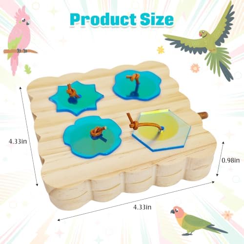 PINVNBY Wooden Bird Foraging Toys Interactive Parrots Foraging Toys