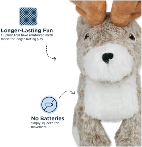 Tall Tails Jackalope Plush Animated Moving Toy for Dogs, Jackalope