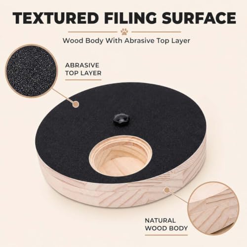 Dog Scratch Pad Treat Dispenser, Rotating Nail File Treat Dispenser (Black)