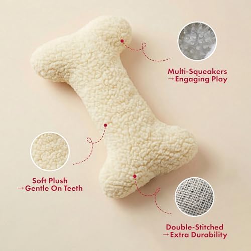 Pet lou Dog Fleece Bone Chew Toy, 16"