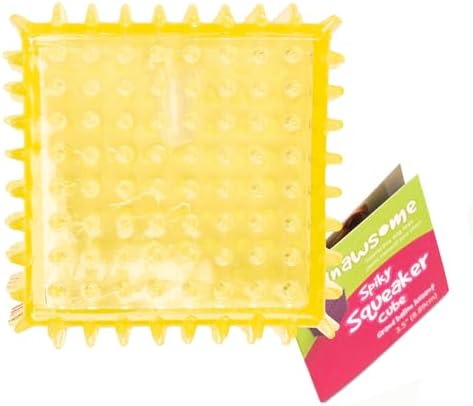 Gnawsome Dog Toys - 3.5" Squeaker Cube - Medium - Dental & Gum Wellness - Stimulating Fun - Hidden Squeaker - Durable for Heavy Chewers - 100% BPA-Free - Assorted Colors