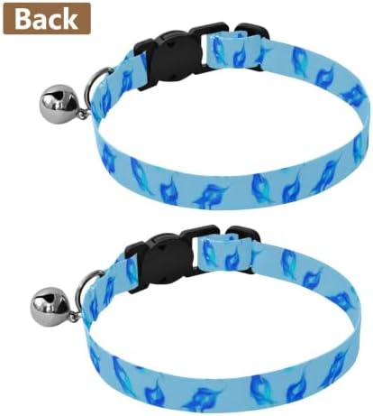 Blue Flame Flowing Small Dog Collar 2 Pack Collar for Kitten Adjustable 10.6 to 17.1 Inches
