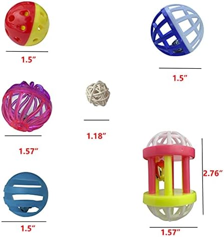 6Pcs Bird Ball Bell Toy Interactive Foraging Treat Feeder Parakeet Foot Toy