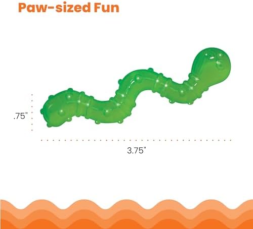 Catstages OrkaKat Wiggle Worm Dental Cat Chew Toy with Catnip, 3.8"
