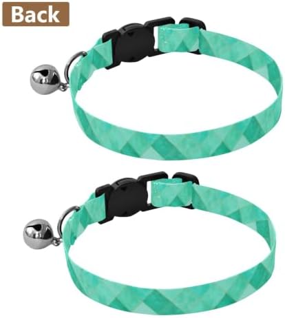 Turquoise Aqua Tiles Pet Collars 2 Pack Collar for Kitten Adjustable 10.6 to 17.1 Inches
