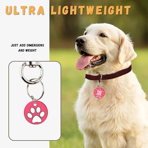 tag8 Smart Pet ID Tag – Anti-Loss NFC & QR Code Tag, Silent Silicone Dog & Cat ID Collar Tag, Digital Pet Profile & Easy Owner Contact - Pink