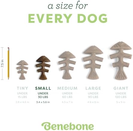 Benebone Fishbone Durable Dog Chew Toy for Aggressive Chewers, Small