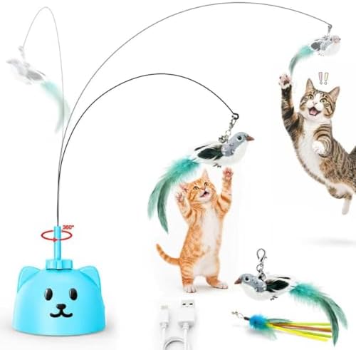 CATPICK Automatic Interactive Cat Toy, Flying Bird Wand for Indoor Cats