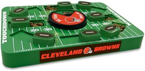 Pets First NFL Cleveland Browns Large Puzzle Toy, New Size, Interactive Dog Treat & Slow Feeding Toy