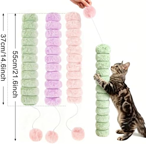 Cat Kicker Toy 3 PCS, Quiet Cat Catnip Toys for Indoor Cats