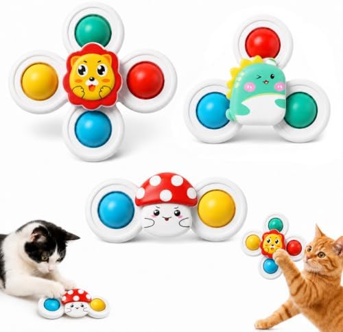 3Pcs Suction Cup Cat Toy, Window Perch Companion Interactive Play Toy for Indoor Cats, Can Firmly Adhere to Smooth Surfaces Glass Walls, Designed Specifically for Your Pet'S Daily Entertainment