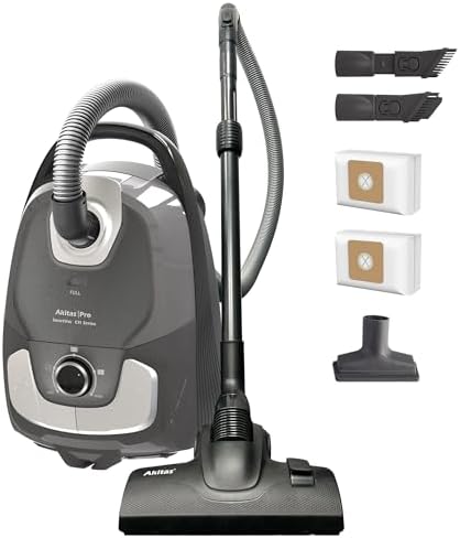 Akitas C11 Bagged Canister Vacuum Cleaner, Light Weight HEPA Filtration, 33ft Cleaning Radius with Retractable Cord, Ideal for Hard Floors & Low-Pile Carpet Extra Floor Brush