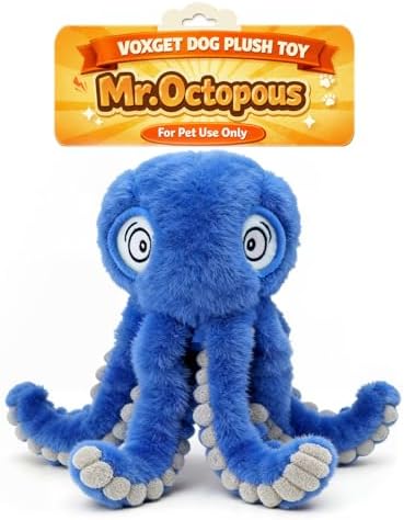 Interactive Octopus Dog Squeaky Toy - Plush Crinkle Tug & Chew