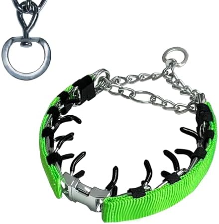 Prong Training Collar for Dogs, Rotating Ring Welding, Adjustable Dog Training Pinch Collar with Quick Release Buckle, for Small Medium Large Dogs