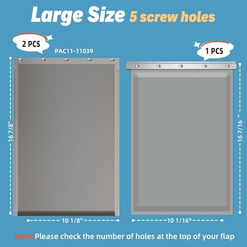3-Flap Large Dog Door Replacement Flap with Screws | Extreme Weather Resistant Replacement Flap, Compatible With PetSafe Freedom Doggie Doors PAC11-11039 10 1/8" X 16 7/8"