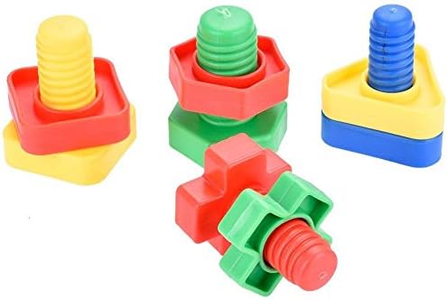 Hypeety 4pcs Bird Intellective Toys Screw Training Toy for Parrot Parakeet Macaw African Greys Budgies Cage Toy (A)