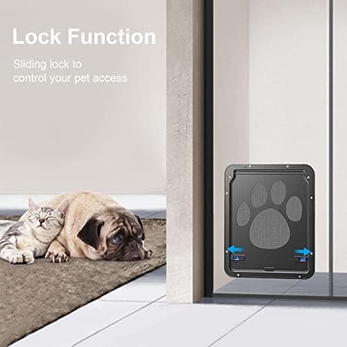 Ownpets Magnetic Cat Screen Door, Lockable Pet Door for Screen Doors | ABS Frame, 8"W x 10.2"H Flap, Auto-Close Magnetic Closure, For Cats & Small Dogs, Indoor Screen Door Use