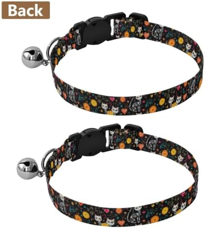 Skeleton Cats Black Kitten Collars 2 Pack for Puppies Adjustable Length 10.6" to 17.1"